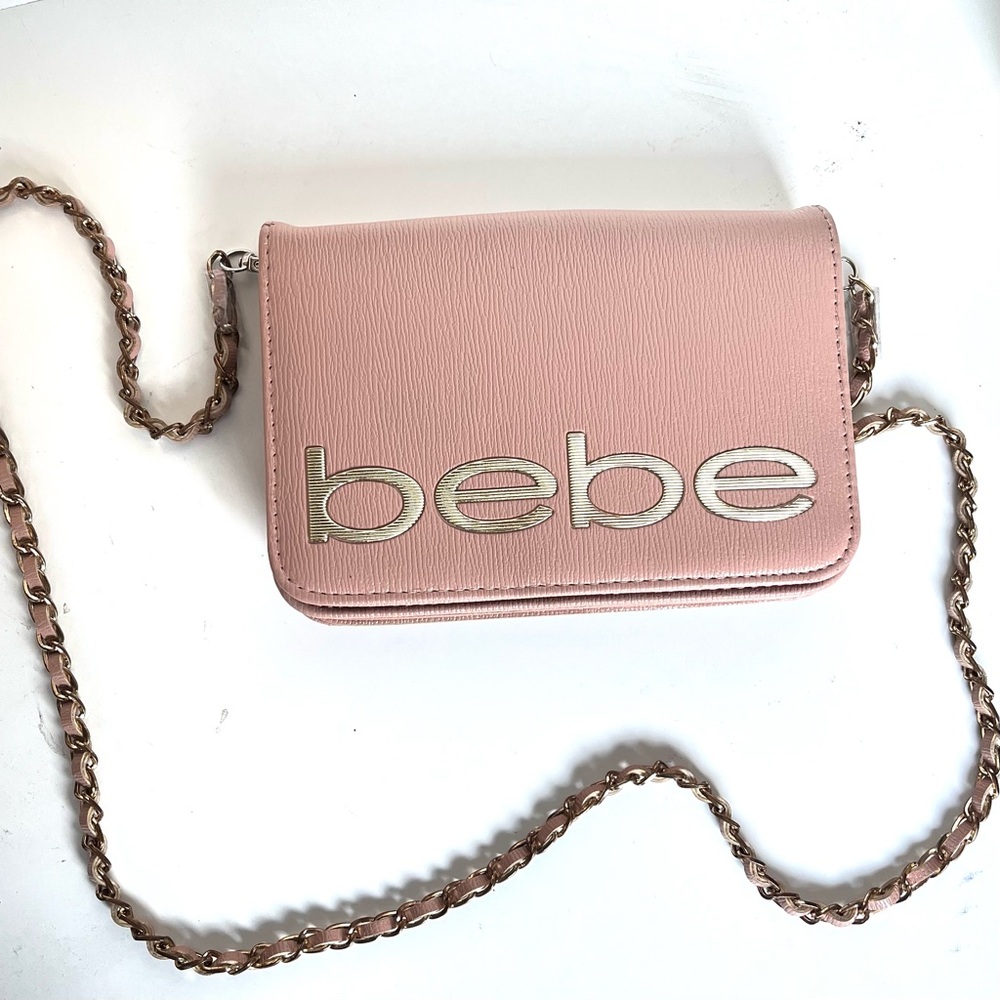 Bebe Pink Fabiola Saffiano Crossbody Bag